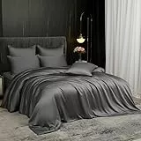 Gezu Bambus Bettwäsche 135x200 Grau Sommer Kühlende 100% Natürliche Bambusseide Antibakteriell Lyocell Glänzend Bettwäsche Set Atmungsaktiv Bamboo Bettbezug 135x200 Einzelbett mit Reissverschluss