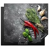 KitchenYeah© Herdabdeckplatte Einteilig Küche Ceranfeld Abdeckplatte Cerankochfeld Abdeckung Induktionskochfeld Schutzmatte Pfeffer - Kräuter - Gewürze - Beton - 60x52 cm
