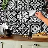 24 stück Fliesenaufkleber für Bad und Küche Mosaik Wandfliese Aufkleber für 15x15cm Fliesen Deko Fliesenfolie für Bad u. Küche