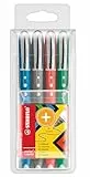 STABILO - Tintenroller - worker+ colorful - medium - 4er Pack - grün, rot, blau, schwarz