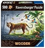 Ravensburger Wooden Puzzle 17514 - Tiger im Dschungel - 500 Teile Holzpuzzle mit stabilen, individuellen Puzzleteilen und kleinen Holzfiguren (Whimsies), für Erwachsene und Kinder ab 14 Jahren