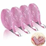EANLOLY 4 Rollen Kristall Strasssteine Strassband Bling Harz Diamant Band Selbstklebendes Selbstklebend aufkleber Strass für Handwerk, DIY Party Hochzeit Dekoration (Rosa)
