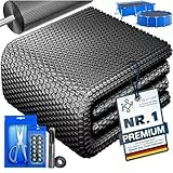 KESSER® Pool Solarabdeckplane Rechteckig 300 x 200cm Solarfolie 120 µm, Solarabdeckung Solarplane zuschneidbar, Poolheizung Wassererwärmung Wärmeplane, Solarplane mit 1xSchere, 1x Lochzange & 12x Ösen