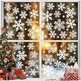 Scinzene Schneeflocken Fensterbilder - PVC Weihnachtsdeko, Wiederverwendbar Statisch Haftende Fenstersticker, Weihnachts Fensterbild