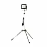 REV Baustrahler mit Stativ - 30W, 2550lm, 6500K, robuste Baustellenlampe für Baustelle, Werkstatt & Keller, Baulampe IP65 für innen & außen, silber