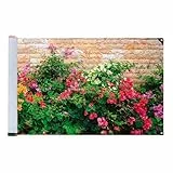 Maximex Balkon-Sichtschutz Mauerblumen, UV- und witterungsbeständig, Schnelltrocknend, Reißfest, 85 x 500 cm, Mehrfarbig