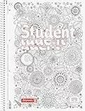 BRUNNEN Collegeblock Premium Student „Floral“ ZENart | A4, Lineatur 28, 80 Blatt, weiß