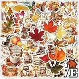 BSITSSS 100 Stück Herbst Scrapbook Stickers, Herbst Aufkleber Ahornblatt, Fall Waldtiere Scrapbooking Sticker Autumn Aesthetic für Umschlag Kalender Handbuch Notizbuch Tagebuch Fotoalbum DIY Deko