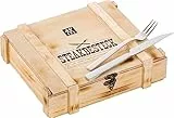 ZWILLING Steakbesteck Set 12-teilig, in rustikaler Schachtel aus Naturholz
