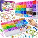 CGBOOM 5000+ Loom Bänder Set, 62 Farben 2 Boxen Loom Bänder Gummibänder für Armbänder mit Mehr Zubehör, Geschenk Mädchen 5 6 7 8 9 10 Jahre, Geburtstagsgeschenk Mädchen Bastelset Kinder