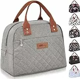 HOMESPON Lunchtasche Lunchbag Kühltasche Lunch Bag Lunchbox Tasche Damen Herren Erwachsene Isoliertasche für Arbeit Büro Picknick (Grau)