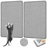 Graciadeco 2 Kratzmatte Katze Wand Sisal Teppich, 60 x 40cm Katzen Kratzbrett Natürlich Katzenkratzbretter, Katzenteppich Sisalmatte Kratzecke für Schützt Möbel, Sofas & Teppiche grau