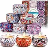 ZPQAODI 9 Stück Duftkerze Set, Blumen Aroma Kerzen Geschenkset, Scented Candle Set, Natürliches Sojawachs Aromatherapie Kerzen Weihnachtskerzen für Mutter Bad Geburtstag Yoga Jahrestag Damen Geschenke