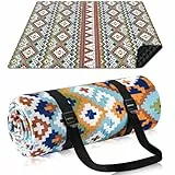 Votoko Picknickdecke 200x200cm Wasserdicht, Boho Stranddecke Sandfrei Strandmatte mit Tragegurt, Tragbare Waschbar XXL Campingdecke, Outdoor Picnic Blanket für Wandern Park Beach(4-6 Personen)