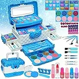 Kinderschminke Set - 57-teiliges Make-Up Set für Mädchen, Schminkkoffer Spielzeug, Halloween Weihnachts Geburtstagsgeschenke für Kinder 4-12 Jahre