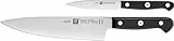 ZWILLING Gourmet Messer-Set, 2-teilig (Spick/Garniermesser 10 cm, Kochmesser 20cm), Rostfreier Spezialstahl, Ergonomischer Kunststoff-Griff, Schwarz - Made in Germany