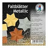 Ursus 3246899 - Faltblätter Metallic, aus Tonzeichenpapier 130 g/qm, 100 Blatt in 3 Farben, ca. 10 x 10 cm, durchgefärbt, hohe Farbbrillanz und Lichtbeständigkeit, ideal für schöne Faltfiguren