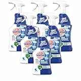 Sagrotan Bad-Reiniger Ozeanfrische – 2in1 Desinfektionsreiniger mit Antischmutzfilm für zuverlässige Hygiene im Badezimmer – 6 x 750 ml Sprühflasche