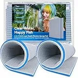 Aquarium-Filter-Medien-Schwamm-Pad, mehrschichtige Schaumstoff-Filterwatte für Aquarium-Filterzubehör (60 x 40 x 1,5 cm, 2 Stück)