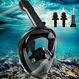 Schnorchelmaske Erwachsene Tauchermaske, 180° Sichtfeld Faltbare Professionelle Vollmaske Tauchmaske, Verstellbares Abnehmbarer Snorkel Mask Wasserdicht mit Kameraposition für Damen Herren