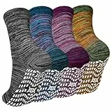 PUTUO ABS Rutschfeste Socken für Herren: Stoppersocken Männer Antirutsch Socken mit Noppen Herren Baumwolle Sport Noppensocken 4 Paar