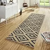 Hanse Home Teppich Läufer Nordic 80x300cm – Teppichläufer Weicher Kurzflor Teppich Modern Raute Design Läufer für Flur, Schlafzimmer, Kinderzimmer, Badezimmer, Wohnzimmer, Küche Dekoläufer – Braun