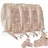EANLOLY 4 Rollen selbstklebendes Strassband Kristall Diamant Dekoration Aufkleber Bling Kunst Handwerk für Event Hochzeit Party Auto Telefon (Champagner Gold)