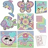 6 Stück Sonnenfänger Kits für Kinder Alter 6 7 8 9 10,DIY Diamant Malerei Kit Schmetterling Sonnenblume Delfin für Mädchen Alter 6+,5D Edelstein Diamant Fenster Kunst Handwerk Kits für Jungen
