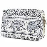 Narwey Make up Tasche Damen Schminktasche Kosmetiktasche Kulturtasche Damen Kulturbeutel, Makeup Tasche Makeup Bag (Elefant, Groß)