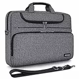 DOMISO Laptoptasche 15-15,6 Zoll Wasserdicht Laptop Tasche Aktentasche Herren Schultertasche für 15.6' Lenovo IdeaPad ThinkPad/HP Pavilion ENVY/Dell XPS/Macbook Air/Asus, Dunkelgrau＋Schwarz