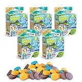 CRAZE INKEE Bath Drops | 5er Pack Badetabletten zum Farben Lernen, Badefarben für Kinder Badewanne - 80 Badekugeln Kinder mit Erdbeer-Duft, 1 Stück (5er Pack)