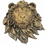 Cabilock Bronze Löwenkopf Imitiert Hirschkopf-wanddekoration Tierkopf Gefälschter Löwenkopf Rustikale Wohnkultur Löwenkopfstatue Statuen An Der Wand Montiert Kopf Eines Dinosauriers Harz
