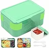 Bugucat Brotdose Kinder mit Fächern 1550ML,Lunchbox Kinder Auslaufsicher mit 6 Fächern Besteckse,Bento Box Vesperdose für Mädchen & Jungen Frühstücksbox Jausenbox für Kindergarten BPA-Frei