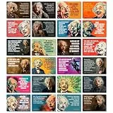 ARTFAVES® Postkarten Set - Albert Einstein - 24 verschiedene Postkarten, Sprüche, Zitate und Weisheiten zu Wissenschaft, Physik, Philosophie, DIN A6