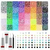 32000-teiliges Bedazzler-Set aus Harz-Strasssteinen mit 3 Stück 10 ml Kleber, 0, 3 cm buntes Bedazzler-Set mit Strasssteinen zum Basteln von Kleidung, Tassen, Schuhen, Stoff, Nagelkunst, 40 Farben, Be