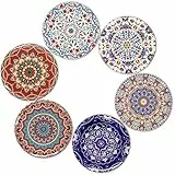 BOHORIA Premium Design Untersetzer 6er Set Dekorative Untersetzer fur Glas, Tassen, Vasen, Kerzen auf ihrem Holz-, Glas- oder Stein- Esstisch Boho Edition,Marrakech