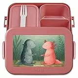 Mr. & Mrs. Panda MEPAL Bentobox Axolotl Liebe Design - Geschenk, Valentinstag, Lurch, Brotdose