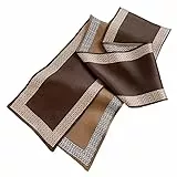 GIMIRO Satin Seidenschal Doppelschichten 150 x 16cm Krawatte Blumen Taillengürtel für Blazer, Mantel, Kleid (31# Coffee/Brown Unisex)