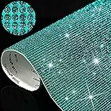 IRIVER BLANK 12000 Stück 2mm Strasssteine Aufkleber in Blättern, Selbstklebende Hitze-Reparatur Kristall-Edelsteine mit Glitzereffekt, perfekt für Auto- und Basteldekoration(See Blue AB Color)