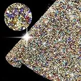 IRIVER BLANK Bling Strass Aufkleber DIY Home Decor Selbstklebende Kristallfolie Aufkleber für Autos, Geschenke, Hochzeiten, Jubiläen und Geburtstagsfeiern (gemischte Farbe Gold, SS12)