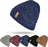 Sukeen Mütze Herren, Strickmütze Wintermütze, Weiche Warme Beanie für Herren Damen, Dehnbare Strickmütze mit Dickem,Warmem Futter,Klassische Unisex