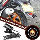 FOLGEMIR Motorrad Logo Projektor, DC 12V LED Licht, 3D Ghost Shadow Willkommen Lampe, mehr als 200 Embleme verfügbar! (Nr.117 - Skelett)
