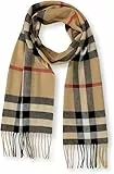 KARMA.DIEM Karierter Schal - Angenehm Weich - Schal kariert für Damen und Herren - London Style - Perfekt für Herbst und Winter 35x180cm Beige