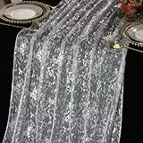 LOMOHOO Tischläufer Silber,70X300cm Tischband mit Silberfolie,Silberhochzeit Deko Tischläufers Hochzeit Boho Tischläufer Modern,Glänzend Tischdeko für Geburtstage Party Taufe Goldene Hochzeit