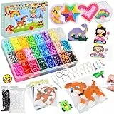 DazSpirit 6300 Bügelperlen Set, 26 Farben Bügelperlen Bastelset mit Platten, Pinzette, Musteranleitung, Perlen Set Kinder mit Aufbewahrungsbox für Geschenk Bastel, DIY, Schmuck Deko