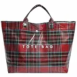HiTotes Tragetasche mit Tragegriff für Damen, große PVC-Hobo-Schultertasche mit Buchstabendruck für die Arbeit, 01-a01 Rot, 34cm