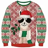 Goodstoworld Ugly Christmas Sweater Herren Weihnachts Hoodie Damen Weihnachtspullover Rot Alpaka Strickpullover Unisex Weihnachtspulli Pullover Neuheit Jumper Strick Pullover M