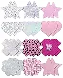Tripetals 12 Paare Nippelpads Sexy Einweg, Glitz Pasties Pack Rave & Festivals Nipple Pads Selbstklebend Herz - Stern - Blumen & Kreuzform Brustwarzenabdeckung Sticker