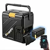 BougeRV CRH20 20L Kompressor Kühlbox Auto Klein mit Akku 240Wh, Tragbar Akku Kühlbox 12V/24V 230V mit Griff App-Steuerung IPX4 Mini Kühlschrank für Camping Reisen Boot Angeln, -20°C~20°C (2026 Neu)