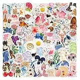 100 Stück Ästhetische Sticker Set - Sommer Watercolor Aufkleber, Vinyl Wasserdichte Sticker für Laptop, Trinkflasche, Tagebuch & Mehr -Klimaneutral zertifiziert